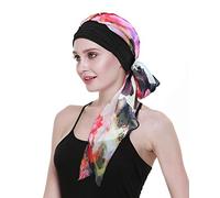 FocusCare pour Les Patients atteints de Cancer féminin Chimio - Chef conclut des Bandeaux Bandana,rouge multicolore,Taille unique