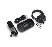 Focusrite Vocaster Two Studio - interface de podcasting pour enregistrer l'hôte et un(e) invité(e), avec microphone dynamique Vocaster DM14v de qualité professionnelle et casque HP60v. Noir