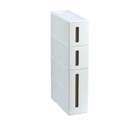 Fodalob Tour de Rangement, Colonne de Cuisine étroite, étagère en Plastique de Rangement for Commode Verticale à 3/4/5 Niveaux avec tiroirs for Petit Espace, Gain de Place(3-Tiers)