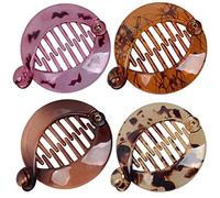 Fodattm Lot de 4 petites pinces à cheveux en forme de banane, peignes à cheveux ronds pour queue de cheval, pinces à cheveux à emboîter (Style A#)