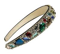Fodattm Serre-tête pour femme avec strass à large bord et bandeau de haute qualité Multicolore