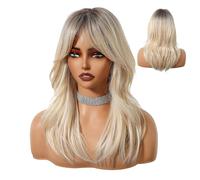 Fode naturelle bouclée belle perruque, perruques blondes pour femmes | Perruques blondes ondulées naturelles - Cosplay 20 pouces cheveux synthétiques pour femmes petite amie mère femme épouse