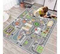 FODELIUY Tapis Voiture Enfant, Circuit Route Antidérapant Lavable 120×160cm