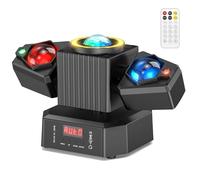 FODEXAZY 65W Lyre LED Moving Head,RGBW 4-en-1 Double Bras Jeux Lumiere Disco de Scène Tête Mobile,Mini Moving Head Lampe Projecteur avec Télécommande,pour Disco DJ Club Fête Bar Mariage Spectacle
