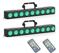 FODEXAZY 9x6W Barre LED RGBW Wallwasher avec Télécommande, Jeux de Lumiere Soiree Disco Éclairage de Scène pour DJ Discothèque Fete Effets Mariage, 2 pièces