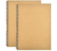 Fodlon 2pcs Carnet Note Spirale,200 GSM / 140 pages Cahiers de Croquis,A4 Sketch Bloc Spiralé pour Garçons Filles Peinture Aquarelle, Journalr, Dessin Paysage (Couverture Kraft)