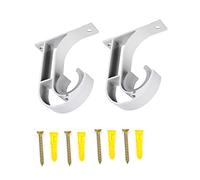 Fodlon 2pcs Support Tringle Rideaux Plafond Blanc Support Tringle Penderie Support pour Garde-Robe Tube Supports de Tube de Penderie en Forme U, Convient aux tringles à Rideaux d'un diamètre de 28mm