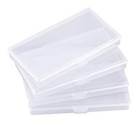 Fodlon 4 pcs Petites Boîtes en Plastique, Rectangulaires Boîte de Perles Transparentes, Boîte de Rangement avec Couvercle Rabattable pour Bijoux, Pilules, Organisateur de Vis (15 cm x 8 cm x 2 cm)