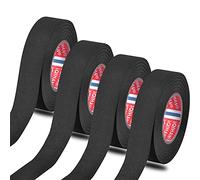 Fodlon 4 Rouleaux Ruban Adhésif Isolant Noir, Ruban pour Voiture Auto-adhésif Ruban de Harnais Ruban de Câblage Haute Température Résistance pour Harnais de Câblage pour Moto Voiture, 19mm x 20m