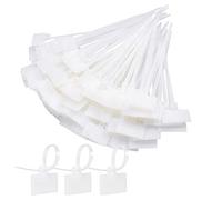 Fodlon Attache Cable Electrique 200Pcs Cable Management avec Etiquette Serre Cable Plastique Blanc Etiquette Cable Ties Cable Pour L'école Jardin Bureau Mur Voiture