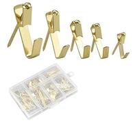 Fodlon Crochet Mural Metal Crochets D'Image Ensemble Avec Clou Kit Crochet Porte Photo Mural Accroche Cadre Photo Pour Cadres Photos Encadrement Tableau Fixation Miroir Decoration Murale (Couleur Or)