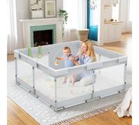 Fodoss 120x120cm Parc Bebe, Le Petit Parc Enfant pour l'appartement, Intérieur et Extérieur Parc Bébé, Stable Avec 4 Ventouses Inférieures