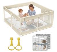 Fodoss Parc Bébé, 120X120cm Parc Avec Tapis, Parc Pour Enfant En Bas Âge, Pour Avec Matelas, Pour Bébé Pour La Maison