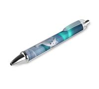 FodPand Arctic Fox Lot de 1 stylo à bille rechargeable à pointe fine de 0,5 mm pour écriture lisse, séchage rapide, prise en main confortable, rétractable et format de poche pour journal, prise de