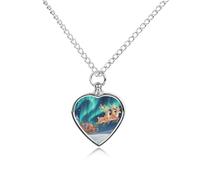 FodPand Aurora Collier commémoratif pour cendres d'animal domestique avec pendentif urne réglable pour homme et femme avec kit de remplissage, cadeau souvenir pour la perte de chien et chat