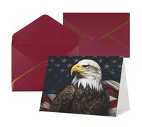 FodPand Cartes de vœux avec enveloppes, cartes d'anniversaire 11,4 x 15,2 cm, carte d'encouragement à moitié pliée, cartes postales amusantes, aigle à tête blanche américain, carte d'invitation vierge