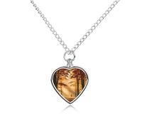 FodPand Collier avec urne funéraire personnalisable pour cendres de parc d'automne avec kit de remplissage, chaîne réglable de 70,1 cm, bijou funéraire, pendentif en forme de cœur pour chiens et chats