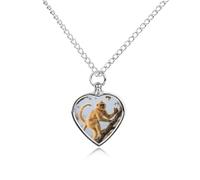 FodPand Collier commémoratif doré pour cendres de singe au nez retroussé - Bijou imperméable pour homme et femme - Pendentif urne réglable avec kit de remplissage - Cadeau souvenir pour la perte de
