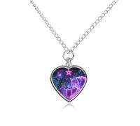 FodPand Collier commémoratif en forme de loups foudre pour cendres - Bijou étanche pour homme et femme - Pendentif urne réglable avec kit de remplissage - Cadeau souvenir pour la perte de chien et
