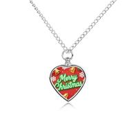 FodPand Collier commémoratif Merry Christmas pour cendres d'animal domestique - Bijou étanche pour homme et femme - Pendentif urne réglable avec kit de remplissage - Cadeau souvenir pour la perte de
