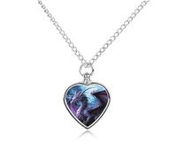 FodPand Collier commémoratif pour cendres d'animal domestique avec dragon violet et lune - Bijou imperméable pour homme et femme - Pendentif urne réglable avec kit de remplissage - Cadeau souvenir