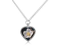 FodPand Collier commémoratif pour cendres d'animaux domestiques avec pendentif urne réglable avec kit de remplissage - Cadeau souvenir pour la perte de chien et chat - Motif fleurs d'abricot blanc