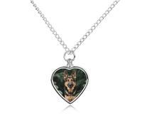 FodPand Collier commémoratif pour cendres de berger allemand pour animal domestique - Bijou imperméable pour homme et femme - Pendentif urne réglable avec kit de remplissage - Cadeau souvenir pour la