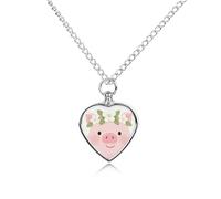 FodPand Collier commémoratif pour cendres de cochon portant une couronne pour animal domestique - Étanche - Bijou funéraire pour homme et femme - Pendentif réglable avec kit de remplissage - Cadeau