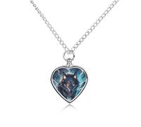FodPand Collier funéraire personnalisable avec pendentif en forme de loup pour cendres d'animaux domestiques avec kit de remplissage réglable de 70,1 cm - Bijoux funéraires - Pendentif en forme de