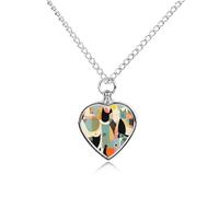 FodPand Collier funéraire pour animal de compagnie d'art moderne du milieu du siècle - Étanche - Bijou funéraire pour homme et femme - Pendentif urne réglable avec kit de remplissage - Cadeau souvenir