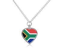 FodPand Collier funéraire pour animal domestique avec drapeau de l'Afrique du Sud - Étanche - Bijou funéraire pour homme et femme - Pendentif réglable avec kit de remplissage - Cadeau souvenir pour la