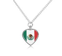 FodPand Collier funéraire pour animal domestique avec pendentif en forme de drapeau du Mexique - Étanche - Pour homme et femme - Pendentif urne réglable avec kit de remplissage - Cadeau souvenir pour