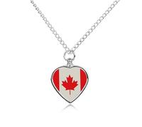 FodPand Collier funéraire rétro pour animal domestique avec motif drapeau du Canada - Étanche - Bijou funéraire pour homme et femme - Pendentif urne réglable avec kit de remplissage - Cadeau souvenir