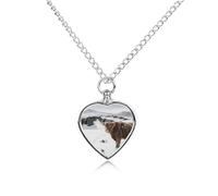 FodPand Collier personnalisable en forme de vache des Highlands pour cendres - Collier commémoratif pour animal domestique avec kit de remplissage - Chaîne réglable de 70,1 cm - Bijoux funéraires