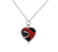 FodPand Collier urne en forme de requin rouge et noir pour cendres - Collier commémoratif pour animal domestique avec kit de remplissage - Chaîne réglable de 70,1 cm - Pendentif funéraire en forme de