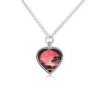 FodPand Collier urne funéraire personnalisable avec kit de remplissage, chaîne réglable de 70,1 cm, bijou funéraire, pendentif en forme de cœur pour chiens et chats bien-aimés