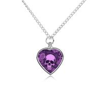 FodPand Collier urne funéraire personnalisable avec kit de remplissage pour cendres et roses Violet 70,1 cm Chaîne funéraire Pendentif en forme de cœur pour chiens et chats bien-aimés