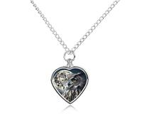 FodPand Collier urne funéraire personnalisable en forme de chouette et de lune pour cendres - Collier commémoratif pour animal domestique avec kit de remplissage - Chaîne réglable de 70,1 cm