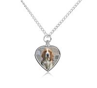 FodPand Collier urne funéraire personnalisable pour cendres de basset avec kit de remplissage, chaîne réglable de 70,1 cm, bijou funéraire, pendentif en forme de cœur pour chiens et chats bien-aimés