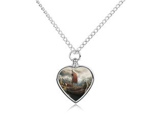 FodPand Collier urne funéraire personnalisable pour cendres de vieux bateau avec kit de remplissage réglable de 70,1 cm - Bijoux funéraires - Pendentif en forme de cœur pour chiens et chats bien-aimés