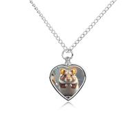 FodPand Collier urne personnalisable pour hamster pour cendres - Collier commémoratif pour animal domestique avec kit de remplissage - Chaîne réglable de 70,1 cm - Bijoux funéraires - Pendentif en