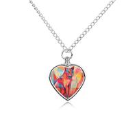 FodPand Collier urne personnalisé pour cendres d'animaux de compagnie en acier titane art moderne bijoux funéraires pour chat avec entonnoir collier commémoratif cadeau souvenir pendentif photo