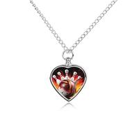 FodPand Collier urne personnalisé pour cendres d'animaux de compagnie en acier titane avec boule de bowling avec entonnoir, collier commémoratif, cadeau souvenir, pendentif photo personnalisé pour