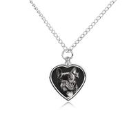 FodPand Collier urne personnalisé pour cendres d'animaux de compagnie en acier titane avec kit d'entonnoir, cadeau souvenir, pendentif photo personnalisé pour chiens, chats, proches