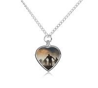 FodPand Collier urne personnalisé pour cendres d'animaux de compagnie en acier titane avec kit entonnoir, cadeau souvenir, pendentif photo personnalisé pour chiens, chats, proches