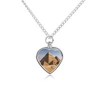 FodPand Collier urne personnalisé pour cendres d'animaux de compagnie en acier titane avec pyramide de l'Égypte ancienne avec entonnoir - Collier commémoratif - Cadeau souvenir - Pendentif photo