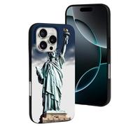 FodPand Coque pour iPhone 16 et 16 Pro - Résistante aux chocs - En TPU souple - Statue de la Liberté - Protection de qualité militaire contre les chutes - Anti-jaunissement et anti-traces de doigts