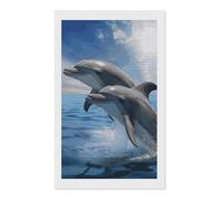 FodPand Diamonds Kit de peinture diamant 2 dauphins pour adultes et débutants 30,5 x 50,8 cm avec outils de bricolage, diamants ronds 5D à pois pour décoration murale d'intérieur, cadeau relaxant