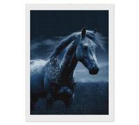 FodPand Diamonds Kit de peinture diamant cheval bleu pour adultes et débutants 30,5 x 40,6 cm avec outils de bricolage carrés 5D diamants pois artisanat peinture gemme art peinture par Diamonds pour