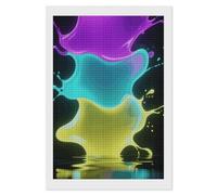 FodPand Diamonds Kit de peinture diamant Color Splash pour adultes et débutants - 20,3 x 30,5 cm - Avec outils de bricolage - Carrés 5D - Pois - Décoration murale - Cadeau relaxant